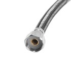 Подводка гибкая для воды ZEIN, фибро-нейлон, 1/2", гайка-гайка, 80 см, черная - фото 25533982