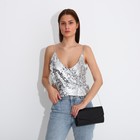 Сумка женская на клапане, цвет чёрный - фото 21982514