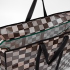 Сумка хозяйственная на молнии, 54 л, 60×20×45 см, коричневая/бежевая - Фото 1