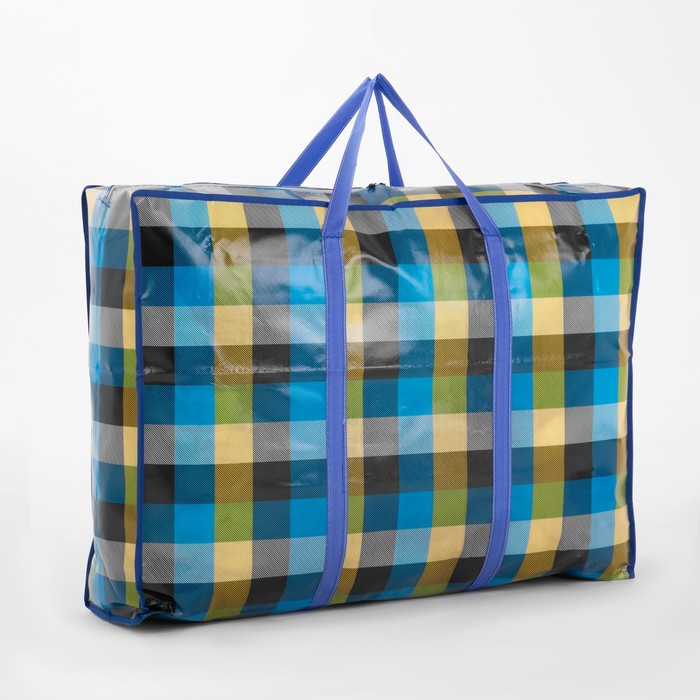 Сумка хозяйственная на молнии, 96 л, цвет синий/чёрный - Фото 1