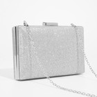 Сумка-клатч на фермуаре, цвет серебряный - Фото 3