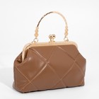 Сумка-клатч на фермуаре, цвет коричневый - фото 24154244