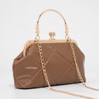 Сумка-клатч на фермуаре, цвет коричневый - фото 24154245