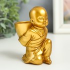 Сувенир полистоун подсвечник на 1 свечу "Маленький будда" 7,5х5х10 см - Фото 1