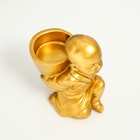 Сувенир полистоун подсвечник на 1 свечу "Маленький будда" 7,5х5х10 см - фото 7438935