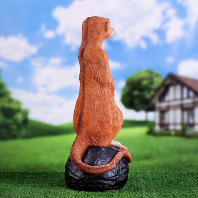 Садовая фигура из полистоуна «Большой сурикат на камне», 60×24×22 см