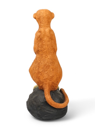 Садовая фигура из полистоуна «Большой сурикат на камне», 60×24×22 см