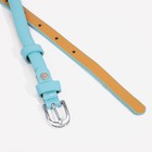 Ремень женский, ширина 1,5 см, винт, пряжка металл, цвет голубой - фото 53032731