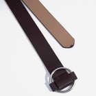 Ремень женский, ширина 3,5 см, затяжка, пряжка металл, цвет коричневый - фото 39071603