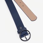 Ремень женский, ширина 3,5 см, винт, пряжка металл, цвет синий - фото 53471564