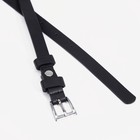 Ремень женский, ширина 1,5 см, винт, пряжка металл, цвет чёрный - фото 24749732