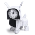 Робот-часы «Щенок», трансформируется в будильник, работает от батареек, цвет белый - фото 6791818