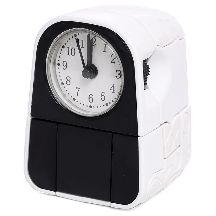 Робот-часы «Щенок», трансформируется в будильник, работает от батареек, цвет белый - фото 1907615086
