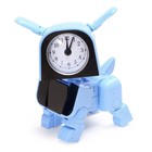 Робот-часы «Щенок», трансформируется в будильник, работает от батареек, цвет голубой - фото 6791827