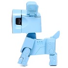 Робот-часы «Щенок», трансформируется в будильник, работает от батареек, цвет голубой - фото 6791828