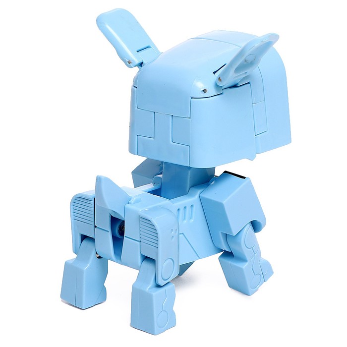 Робот-часы «Щенок», трансформируется в будильник, работает от батареек, цвет голубой 59967