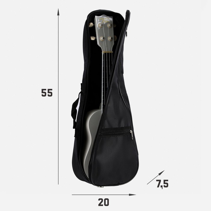 Чехол для укулеле сопрано, черный, 59 х 21 см, утепленный - Фото 1