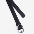 Ремень женский, ширина 3,5 см, винт, пряжка металл, цвет чёрный - фото 24316686