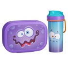Детский набор: контейнер для хранения 0.98 л и бутылка для воды с петлей 0.4 л, цвет сиреневый - Фото 1