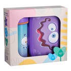 Детский набор: контейнер для хранения 0.98 л и бутылка для воды с петлей 0.4 л, цвет сиреневый - Фото 2