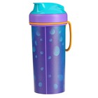 Бутылочка детская с декором и петлей, 400мл, цвет голубой - фото 26001292