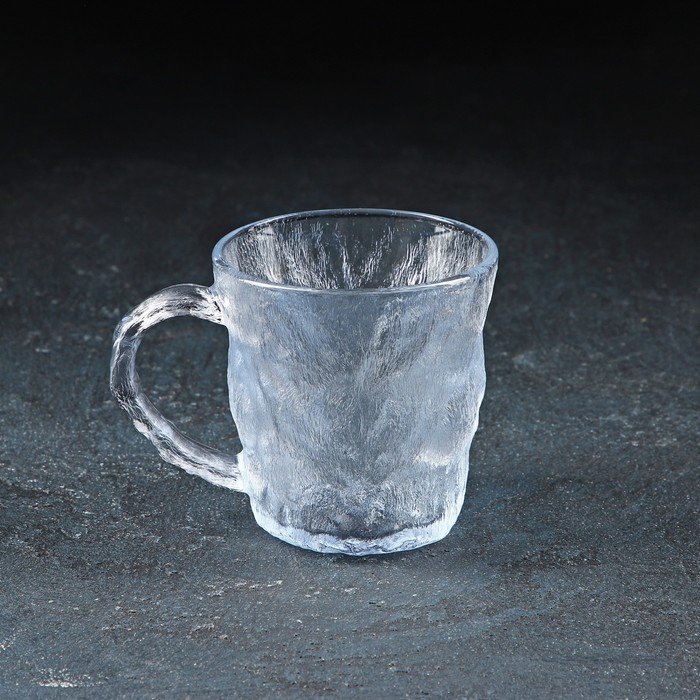 Кружка стеклянная Доляна «Айс», 250 мл, цвет прозрачный - Фото 1