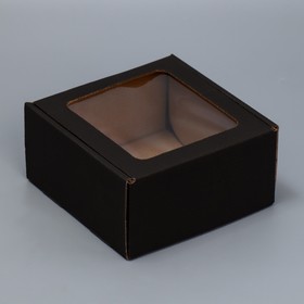 Коробка сборная с окном «Черный»16х8х16 см (5 шт)