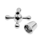 Маховик для смесителя 565102, крест с колпачком, 20 шлицов, пластик 9462958 - фото 16445221