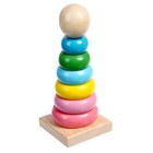 Развивающая игрушка «Пирамидка из дерева» - фото 6792261