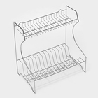 Сушилка для посуды с поддоном, 39×24×37,5 см, цвет хром - фото 24740535