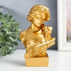 Сувенир полистоун бюст "Девушка с лирой" золото 6,2х9,5х15 см - фото 10208795