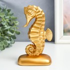 Сувенир полистоун "Морской конёк" золото 6х8,5х14,5 см - фото 10208799