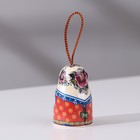 Колокольчик на подвесе «Фигурка. Матрешка», керамика хохлома, 5.5 см (комплект 2 шт) - фото 21985015
