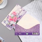 Конверт для денег "Поздравляю!" конгрев, глиттер, листья, цветы, 16,8х8,3 см (комплект 10 шт) - фото 48483153