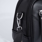 Сумка-саквояж на молнии, 2 наружных кармана, длинный ремень, цвет чёрный - фото 42136030