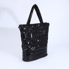 Сумка-тоут на молнии, наружный карман, длинный ремень, цвет чёрный - фото 21985364