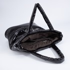 Сумка-тоут на молнии, наружный карман, длинный ремень, цвет чёрный - фото 21985369