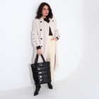 Сумка-тоут на молнии, наружный карман, длинный ремень, цвет чёрный - фото 21985370