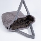 Сумка-тоут на молнии, наружный карман, длинный ремень, цвет серый - фото 21985385