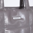 Сумка-тоут на молнии, наружный карман, длинный ремень, цвет серый - фото 21985398