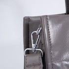 Сумка-тоут на молнии, наружный карман, длинный ремень, цвет серый - фото 21985399