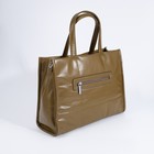 Сумка женская на молнии, цвет зелёно-коричневый - фото 21985404