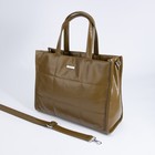 Сумка женская на молнии, цвет зелёно-коричневый - фото 21985408