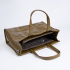 Сумка женская на молнии, цвет зелёно-коричневый - фото 21985409