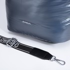 Сумка-тоут на молнии, наружный карман, длинный ремень, цвет серо-синий - фото 21985423