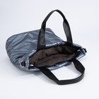 Сумка-тоут на молнии, наружный карман, длинный ремень, цвет серо-синий - фото 21985424