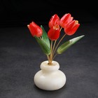 Сувенир "Тюльпаны в вазе", 5 цветков, красные, селенит, ангидрит - Фото 5