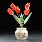 Сувенир "Тюльпаны в вазе", 5 цветков, красные, селенит, ангидрит - Фото 7