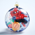 Новогодний ёлочный шар "С Новым годом" Человек-паук с 3D аппликацией - Фото 3