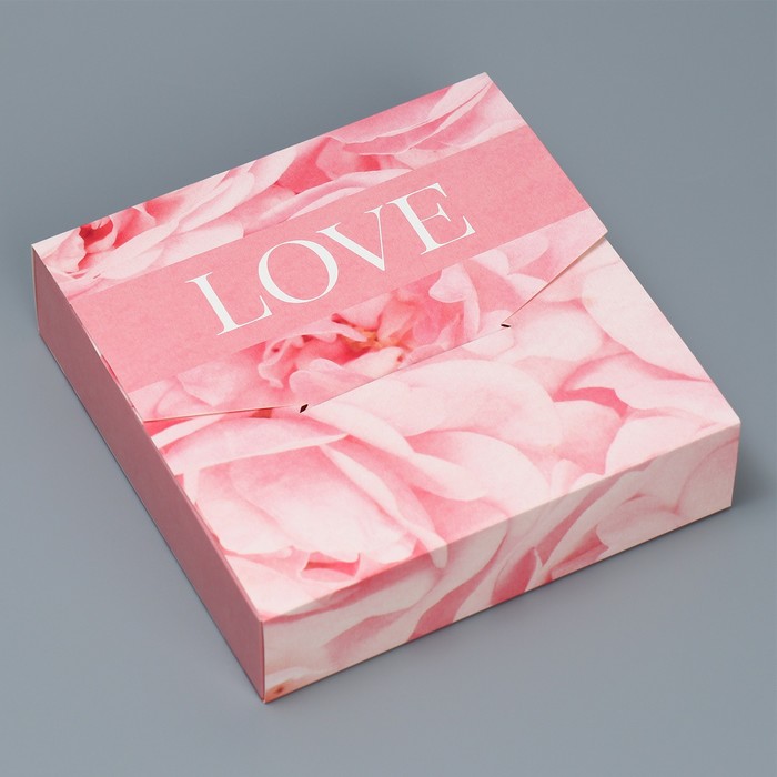 Коробка подарочная складная конверт, упаковка,«Розы», 15 х 15 х 4 см